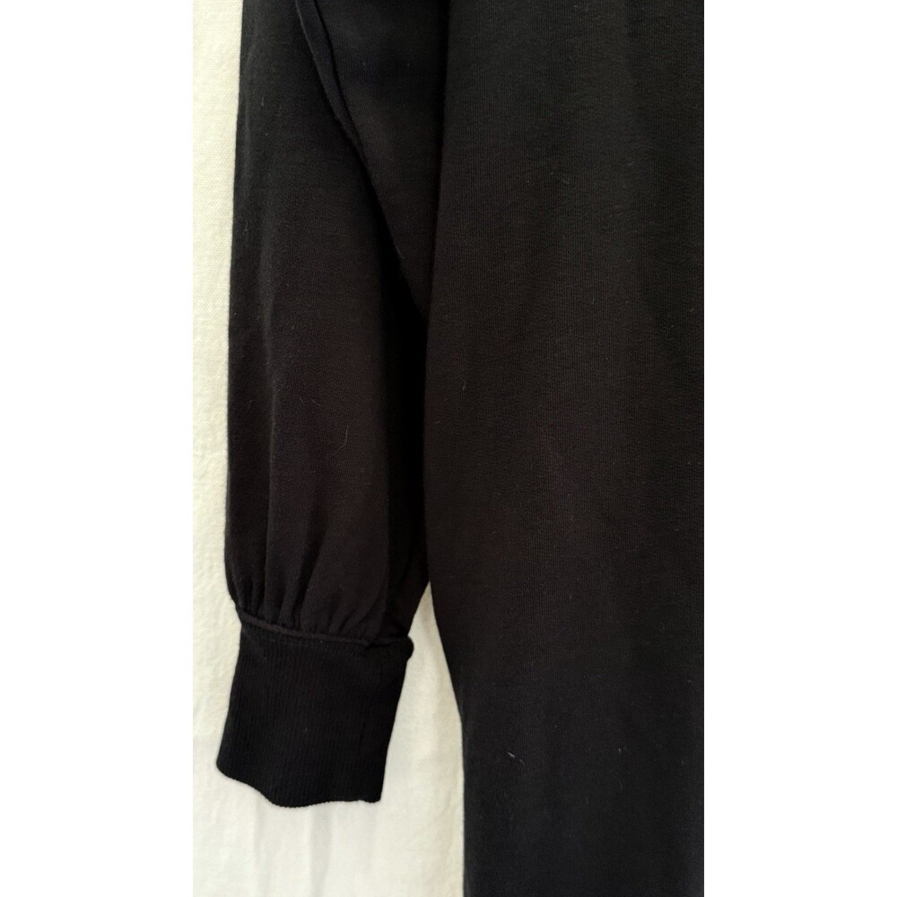 EUC Lou & Grey Hooded Henley Sweatshirt Dress S Black Cozy Athleisure Fall - Picture 7 of 16